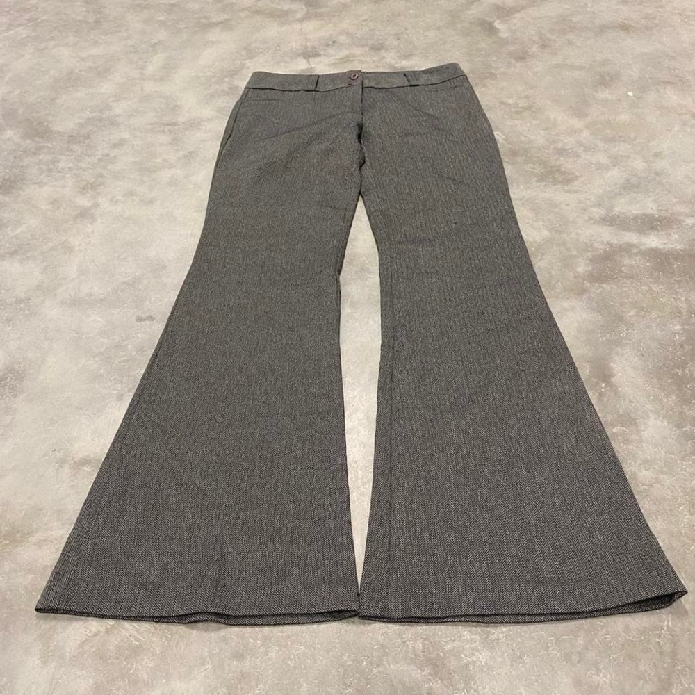 Vintage 90s y2k low rise wide leg flare boot cut grey pin stripe trouser pants
